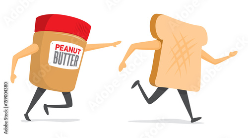 Peanut butter chasing a bread slice