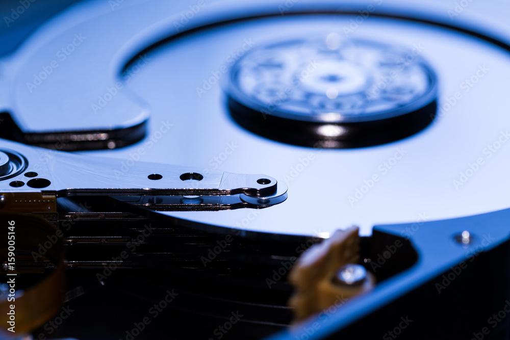 Close up view inside of Hard disk drive (HDD) Close up view inside of Hard disk drive (HDD)