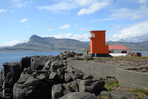 Leuchtturm bei Breiddalsvik, Island photo