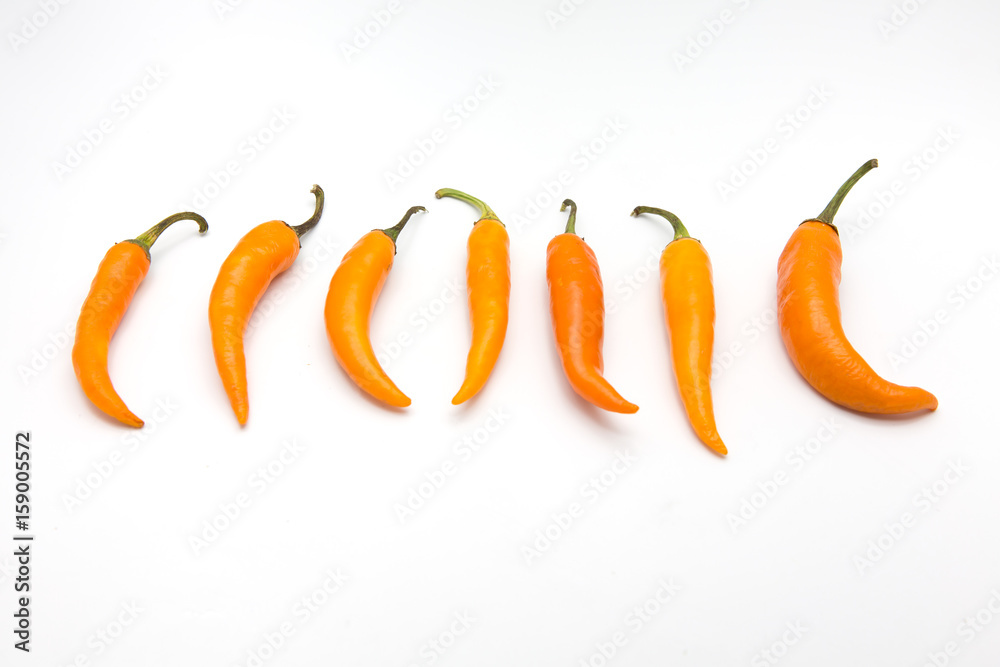 yellow chili pepper isolated on a white background yellow chili pepper isolated on a white background