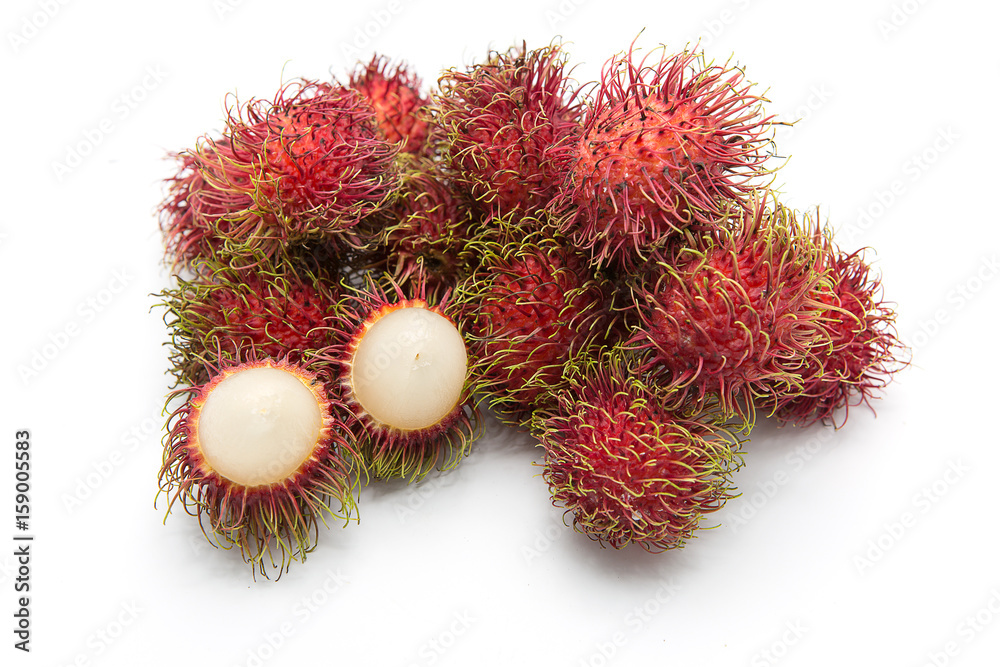 rambutan sweet fruit isolated on white background rambutan sweet fruit isolated on white background