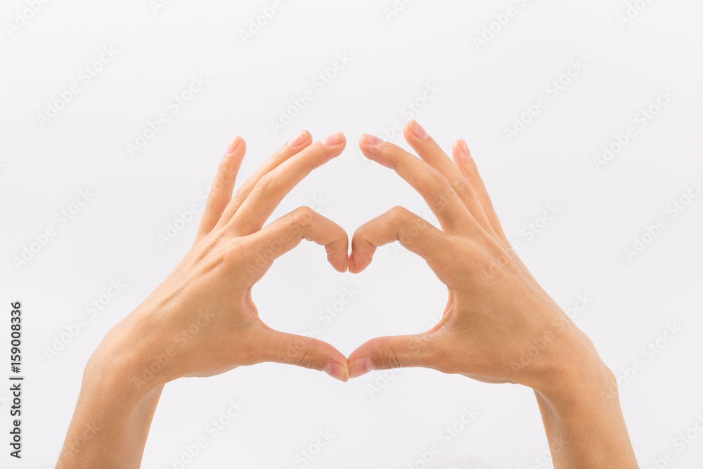 Female hands on a white background. Gestures Female hands on a white background. Gestures