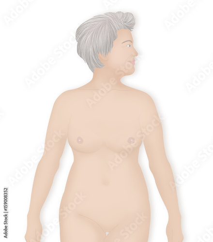 Silhouette of an elderly woman