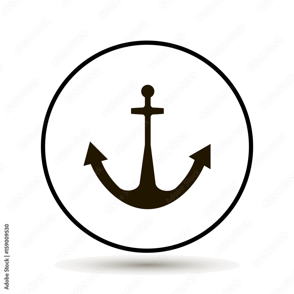 Anchor icon. Vector illustration on white background. Anchor icon. Vector illustration on white background.