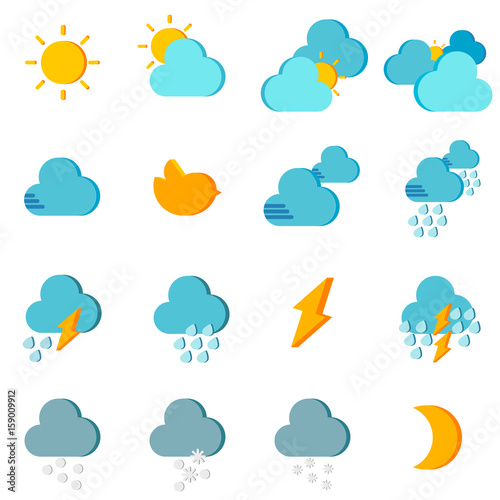 WEATHER ICON
Simple graphic of weather icons on white background. It can be used as icon for weather forecast report.
