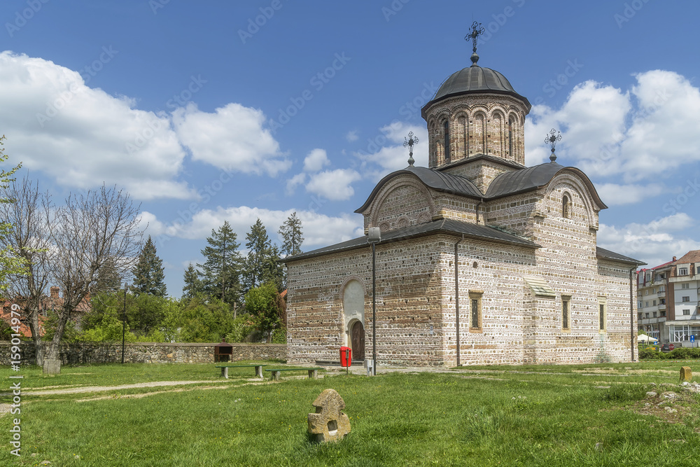 Εκτύπωση καμβά The Princely Church of Saint Nicholas, Curtea de Arges, Romania, on a sunny day