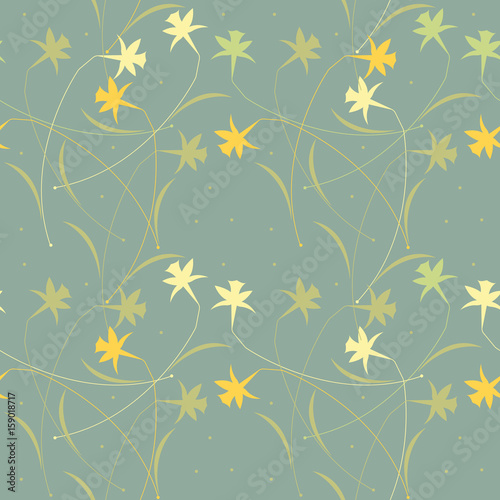 Seamless pattern with spring colorful flowers isolated on blue background