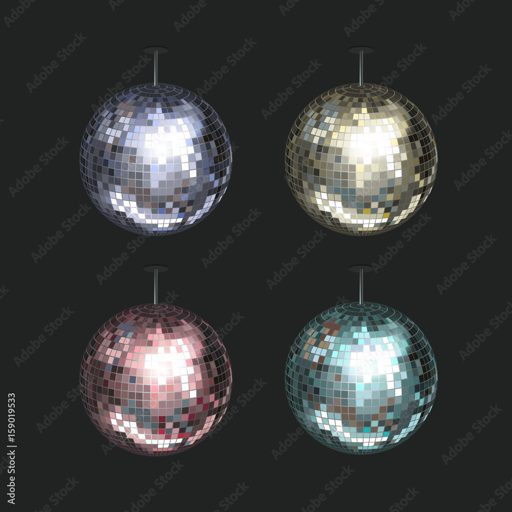 Fototapeta premium Vector set of Disco Balls