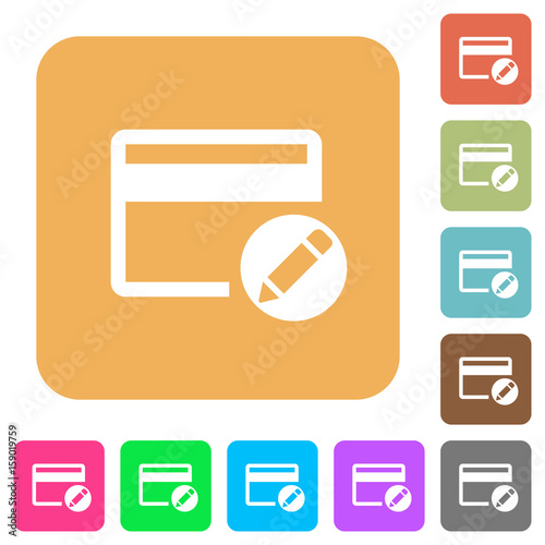 Rename credit card rounded square flat icons