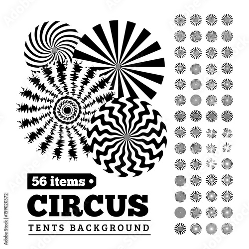 Circus tents backgrounds or circular illustrations for your design