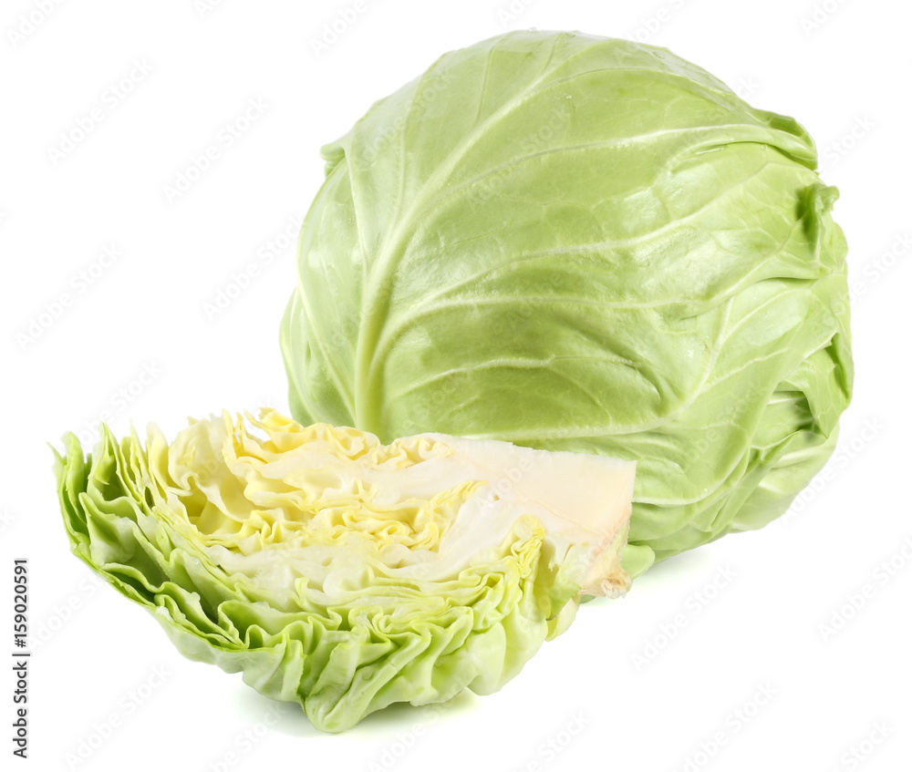 green cabbage isolated on white background green cabbage isolated on white background
