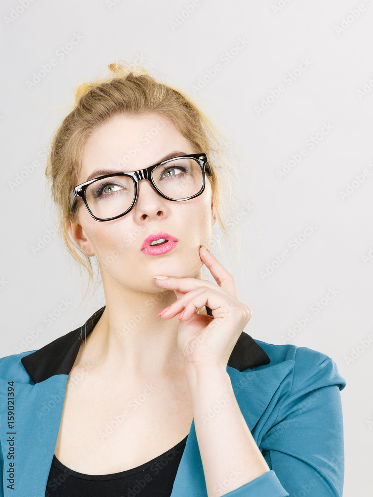 Business woman intensive thinking Business woman intensive thinking