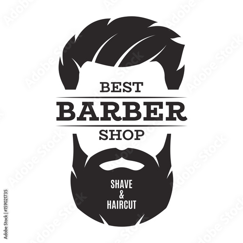 Barber shop isolated vintage label badge emblem.