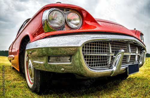 Red classic american car from the fifties