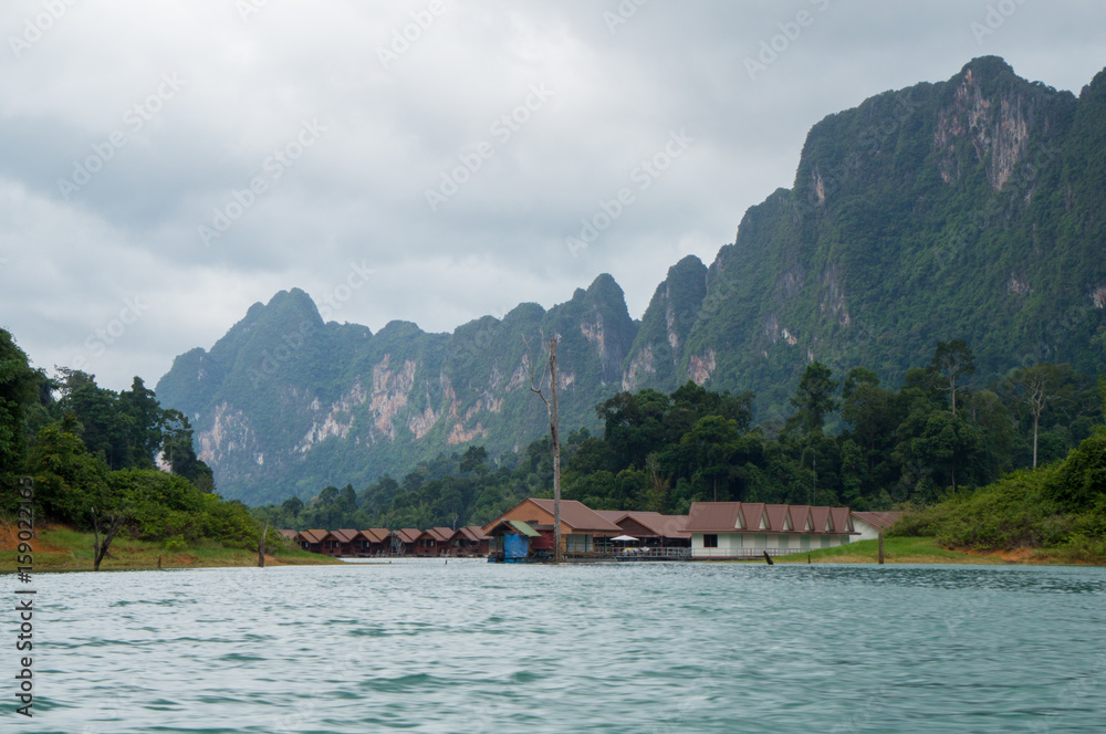 Floating bungalows on Cheow Lan Lake
