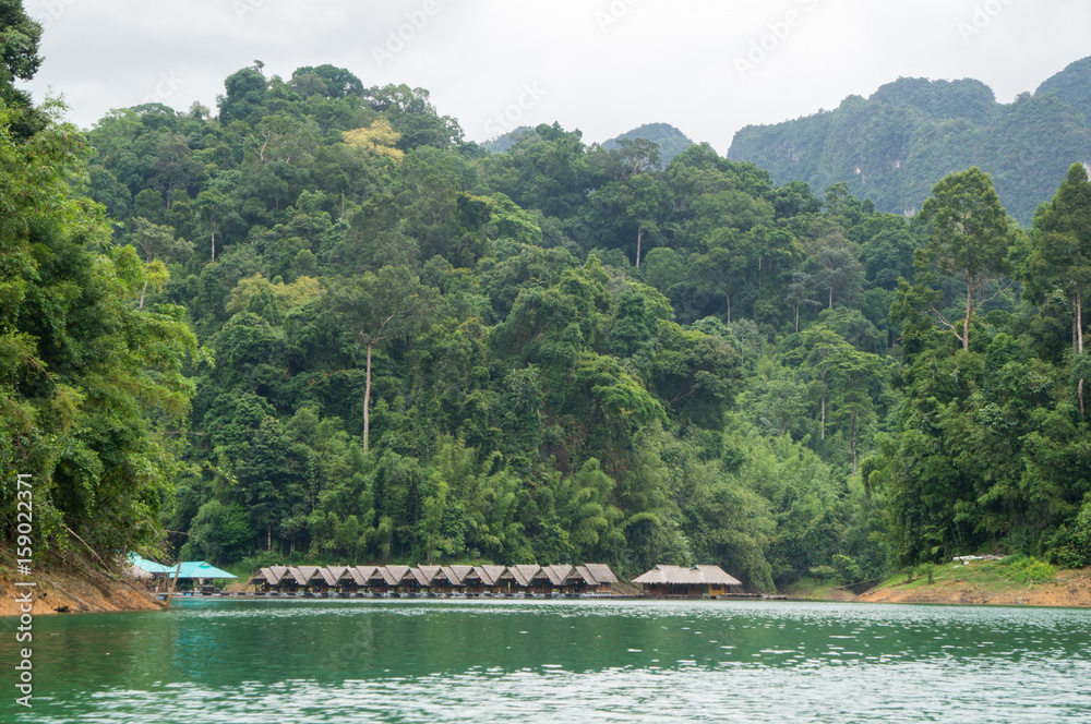 Basic floating bungalows on Cheow Lan Lake