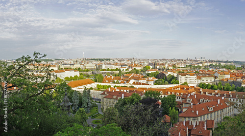Panoramic view of Prague from the palace in the Old Town of Prague