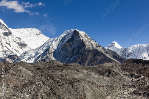 Island Peak or Imja Tse view on the way to Everest Base Camp in Sagarmatha National Park, Himalayas, Nepal. photo