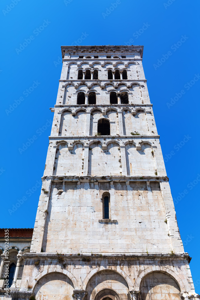 tower of the Lucca Cathedral, Lucca, Italy