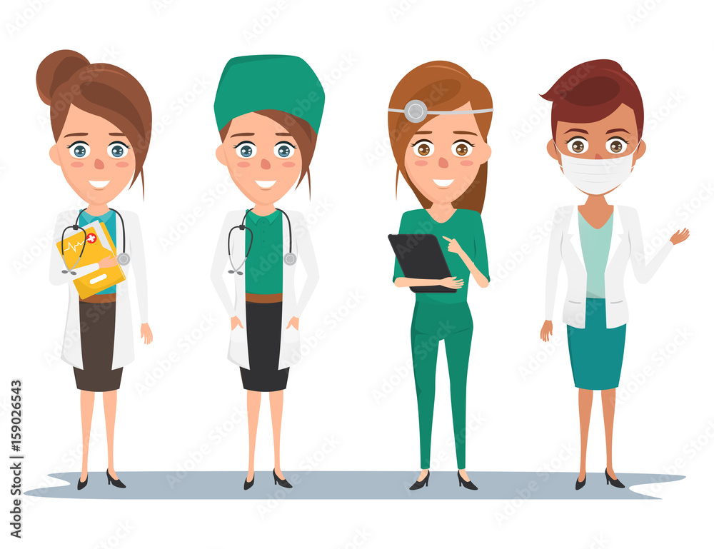 Set of avatar doctor character for medicine. people icon set. Set of avatar doctor character for medicine. people icon set.