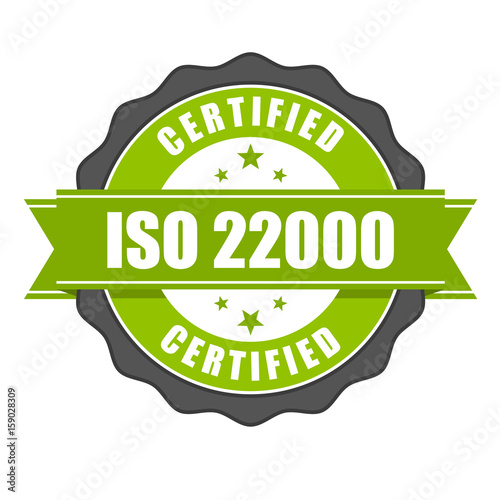ISO 22000 standard certificate badge - Food safety management