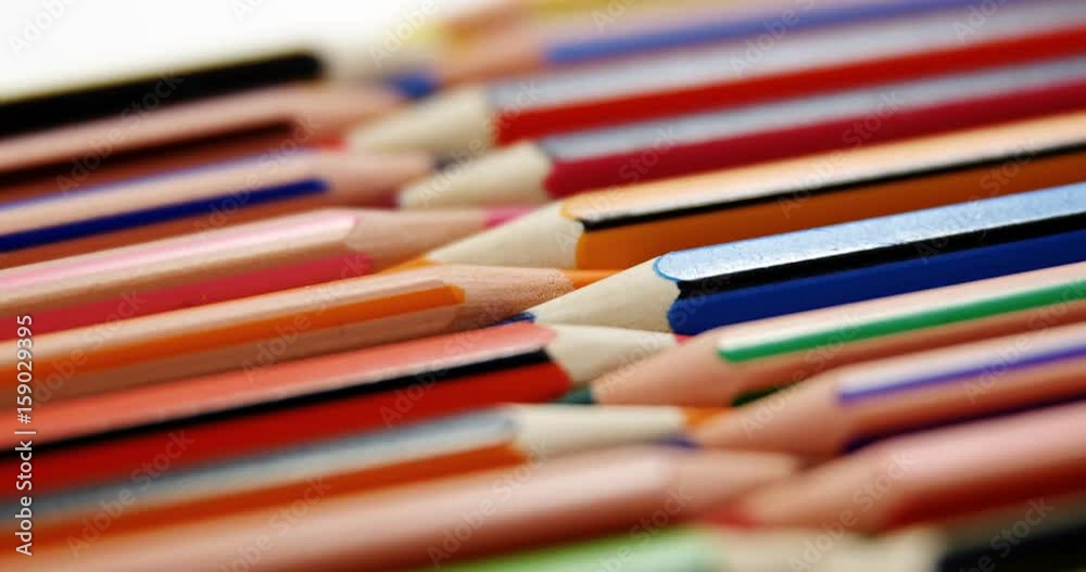 Colored pencils arranged in interlock pattern Colored pencils arranged in interlock pattern