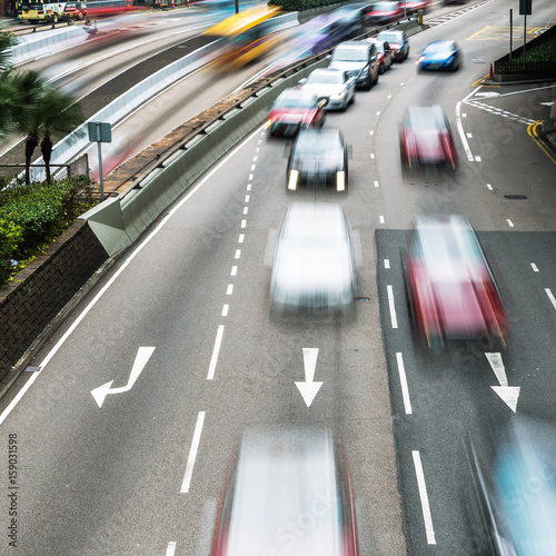 motorway traffic in motion blur