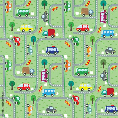 Obraz Samochody na drodze. Wzór.