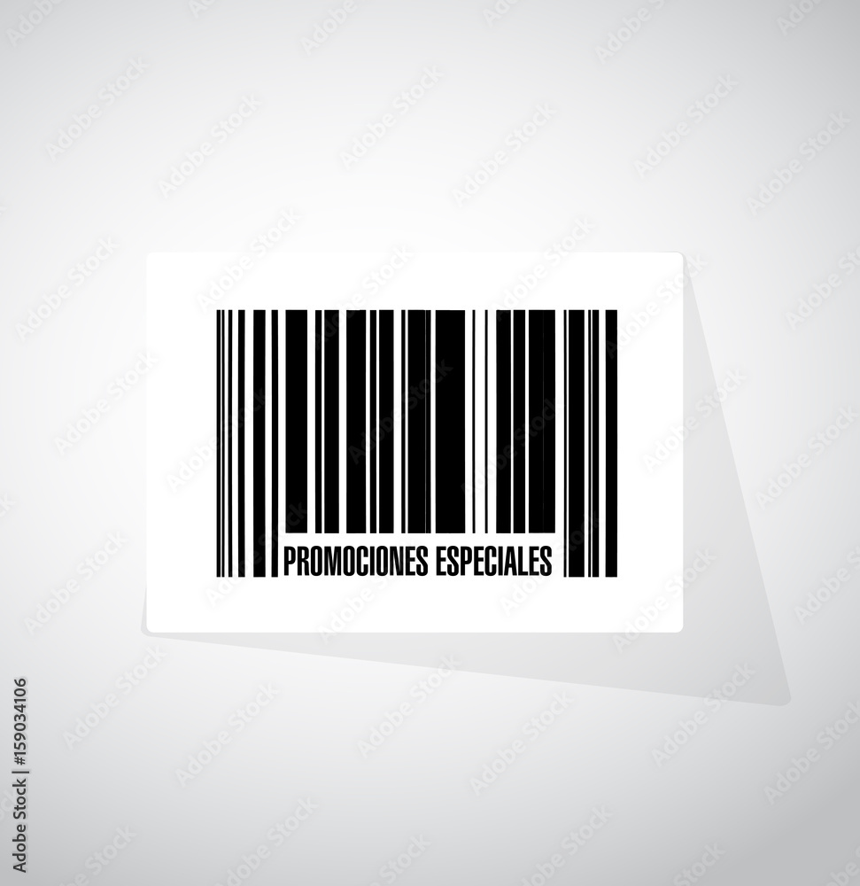 special promotions in Spanish barcode sign concept special promotions in Spanish barcode sign concept
