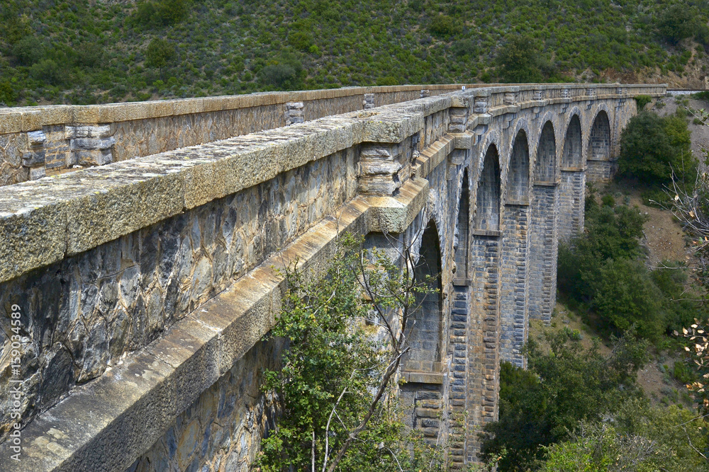 Railway viaduct. Upper Corsica, France