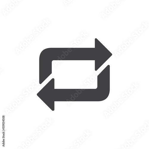 Two arrows icon in black on a white background. Vector illustration