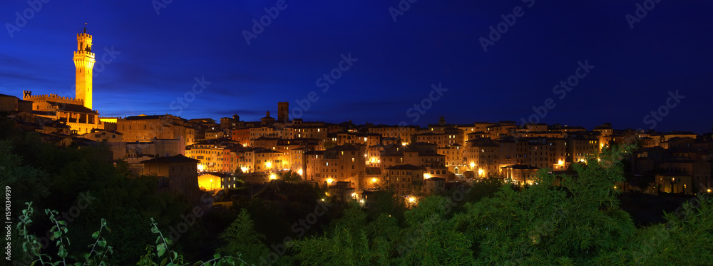 Panorama view of Siena city Italy