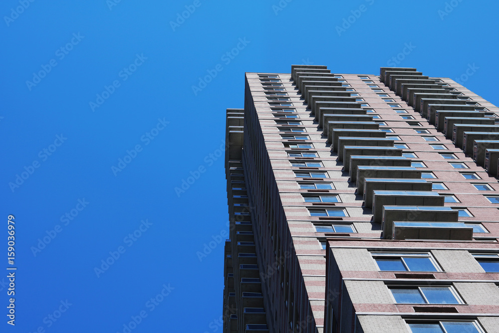 Looking up at apartments Looking up at apartments