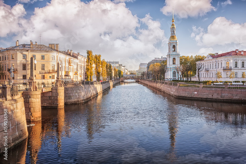 Kryukov canal, bell tower  of St. Nicholas Naval Cathedral, St. Petersburg photo