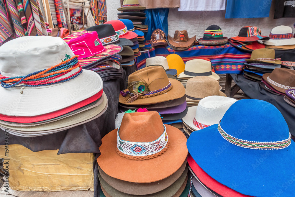 Peruvian hats for sale in Peru Stock Photo | Adobe Stock