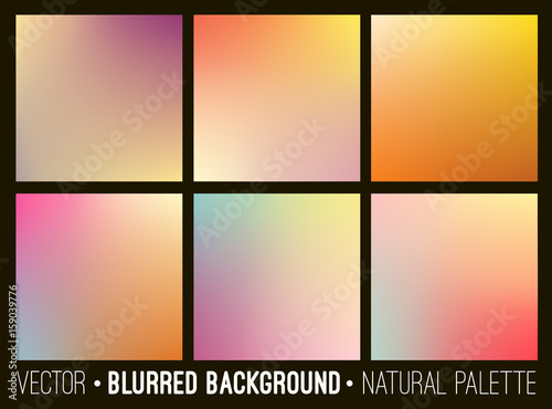 Blurred abstract backgrounds set.