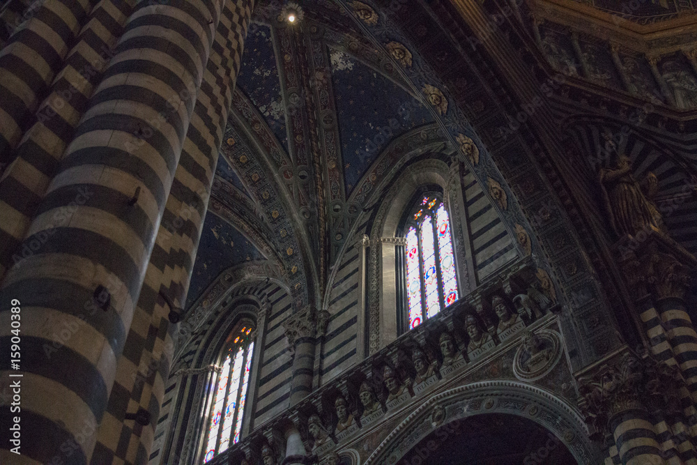 Interior of the Duomo di Siena. Metropolitan Cathedral of Santa Maria Assunta. Tuscany. Italy.