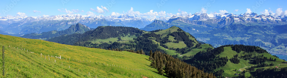 Panoramic view of Alps from the top of Rigi Kulm, Switzerland