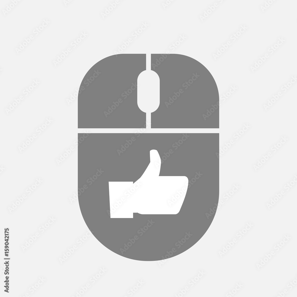 Obraz premium Isolated computer mouse with a thumb up hand