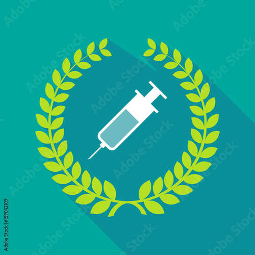Long shadow laurel wreath with a syringe