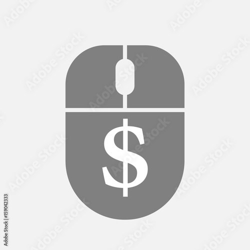 Isolated computer mouse with a dollar sign