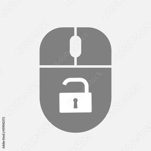 Isolated computer mouse with an open lock pad