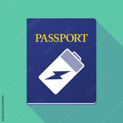 Long shadow passport with a battery