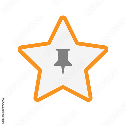 Isolated star with a push pin