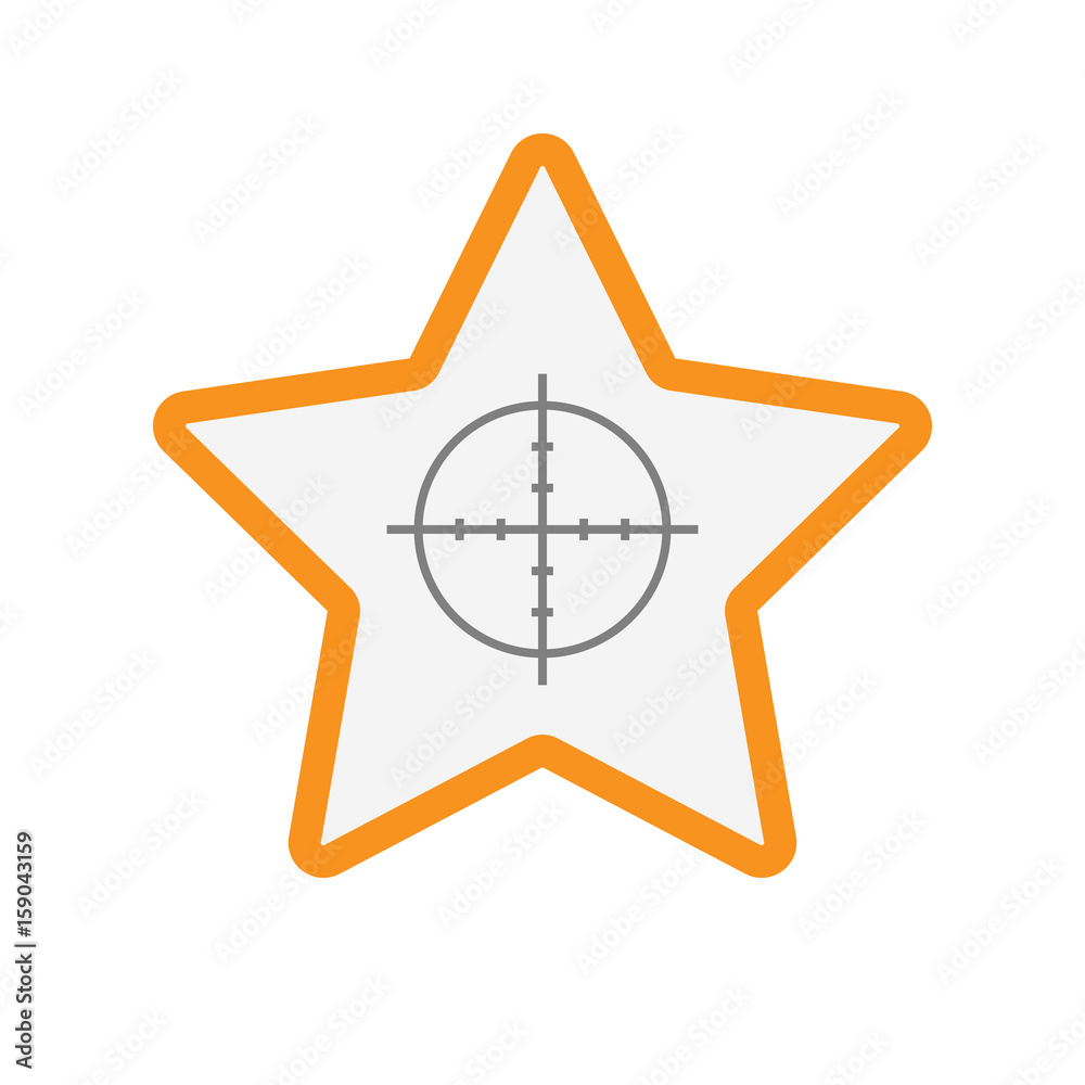Isolated star with a crosshair Isolated star with a crosshair