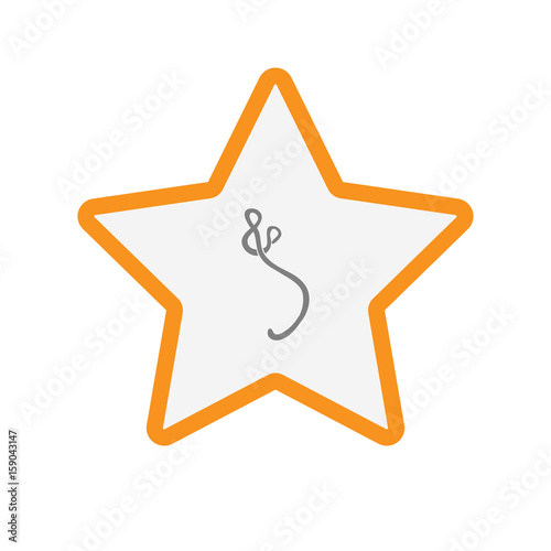 Isolated star with  an ebola sign