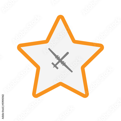 Isolated star with a war drone