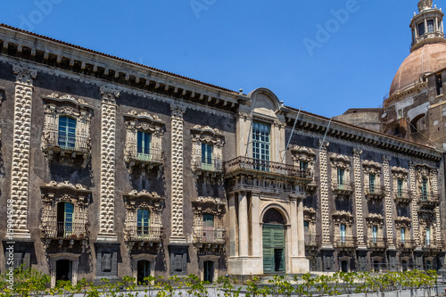 Cuadro en lienzo Benedictine Monastery of Saint Nicholas Arena - Catania Sicily Italy