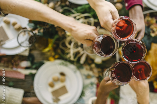 Making a toast over Thanksgiving dinner