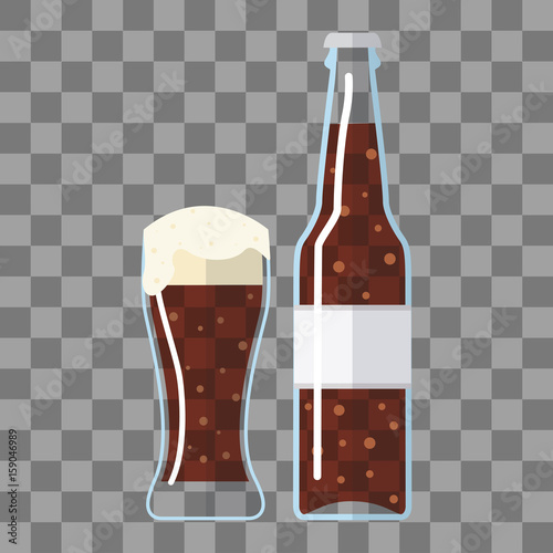 Bottle of beer with glass